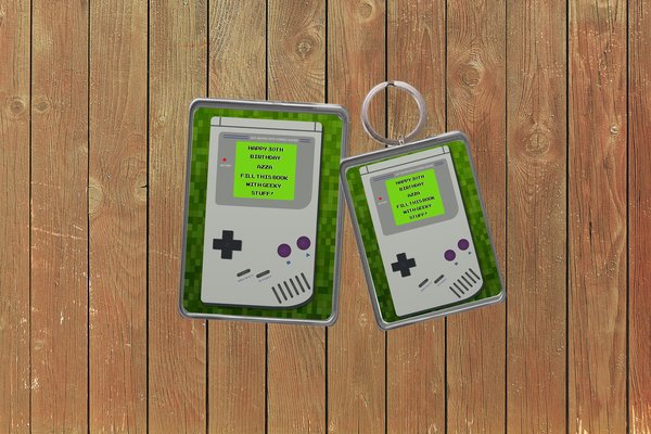 Retro Gaming Gamers Keychain  Keyring Magnets Favours Favors Personalized Personalised Custom Brithday Wedding Birthday Engagement Geek