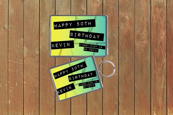 Yellow Green Birthday Keychain Keyring Magnets Favours Favors Personalized Personalised Custom Birthday Party Bag Gifts Big Birthday Gift
