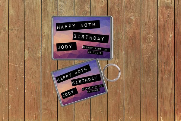 Geometric Birthday Keychain Keyring Magnets Favours Favors Personalized Personalised Custom Birthday Party Bag Gifts Big Birthday Gift