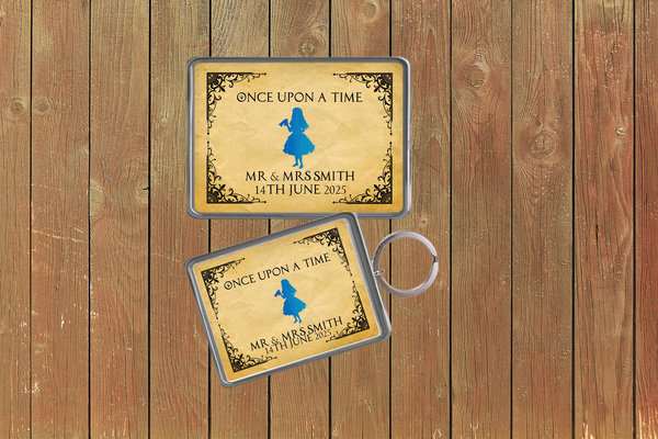 Alice in Wonderland Fairytale Wedding Keychain  Keyring Magnets Favours Favors Personalized Personalised Custom Brithday Wedding Wonderland