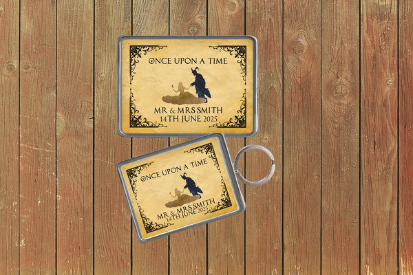 Beauty and the Beast Fairytale Wedding Keychain  Keyring Magnets Favours Favors Personalized Personalised Custom Brithday Fairytale Wedding