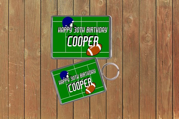 American Football Keychain  Keyring Magnets Favours Favors Personalized Personalised Custom Brithday Wedding Birthday Father's Day Dad Gift