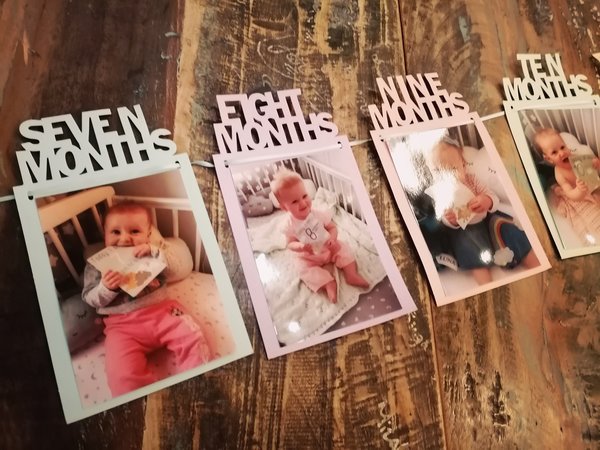 1st Birthday Bunting Garland Banner Baby Boys Girls Decor First Birthday Photo Banner Milestone Banner Decorations Pastel Birthday Bunting