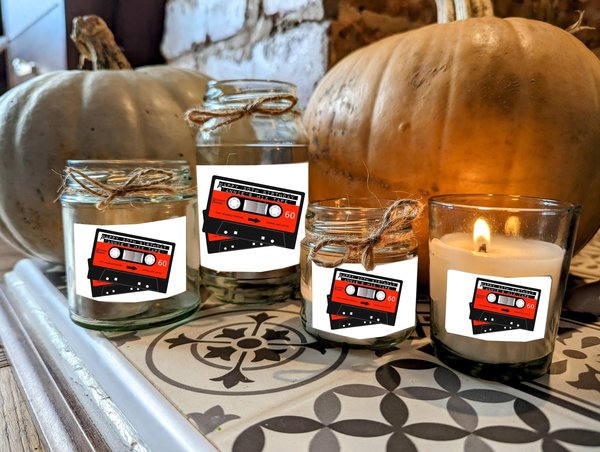 Cassette Tape Candle Gift Present Favors Favours Custom Personalised Personalized Small, Medium, Large, Wax Music Lover Music Gift Records