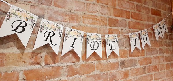 Bride to Be Bunting Wedding Day Decorations Decor Hen Do Hen Party Bachelorette Party Bunting Decorations Flower Bridal Bride Party Card