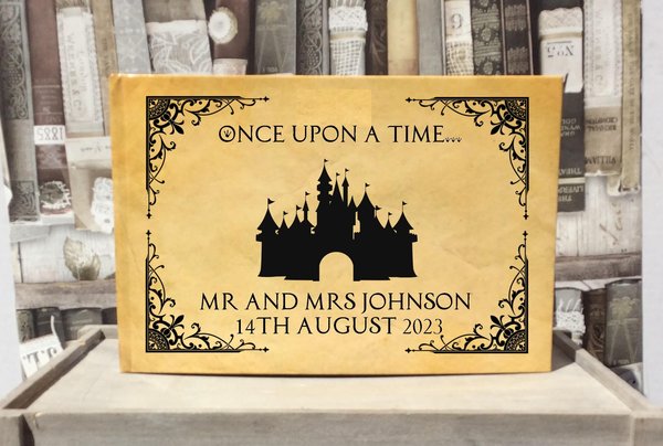 Fairytale Castle Wedding Black Guestbook Personalised Personalized Perfect for Woodland and Fairytale Wedding Scrapbook Album Custom Wedding