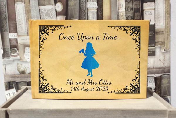 Alice in Wonderland Wedding Guestbook Tea Party Personalised Personalized Perfect for Wonderland and Fairytale Weddings Scrapbook Album
