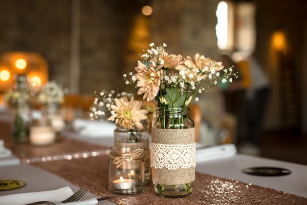 Wedding Jars Hessian Wrap Perfect for Flowers, Candles or Lights. Small, Medium & Large Jars Centrepiece Fairytale Rustic Boho Wedding