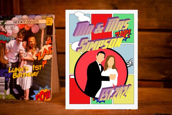 Wedding Comic Guestbook Personalised Personalized! Custom Wedding Gift, Superhero, Comic Book Perfect for Themed Weddings Party,Comic Geek