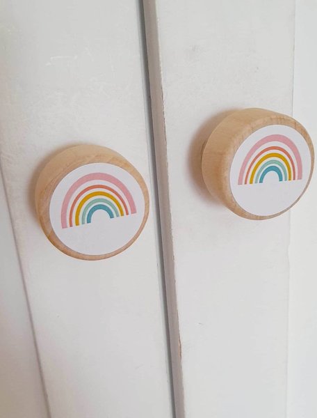 Rainbow Wardrobe Handles Drawer Handles Knobs Perfect for Upcycling Wardrobe, Chest of Drawers, Door, Dolls House, Rainbow Bedroom, Nursery