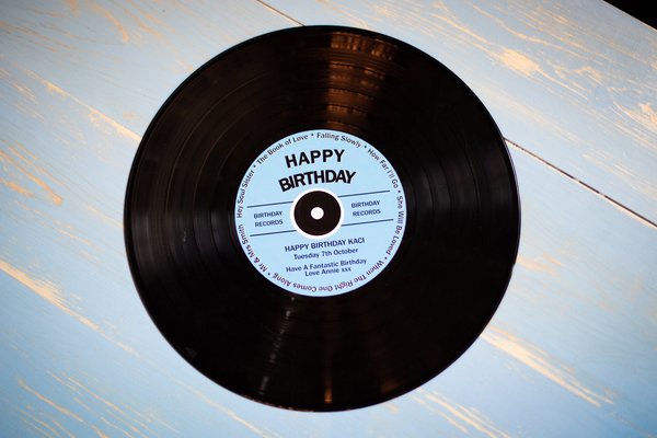 12” Vinyl Record LP Personalised Vinyl Personalisd Personalized Save The Date Expo Giveaways Birthday Centrepieces Disk Jockey Gift DJ